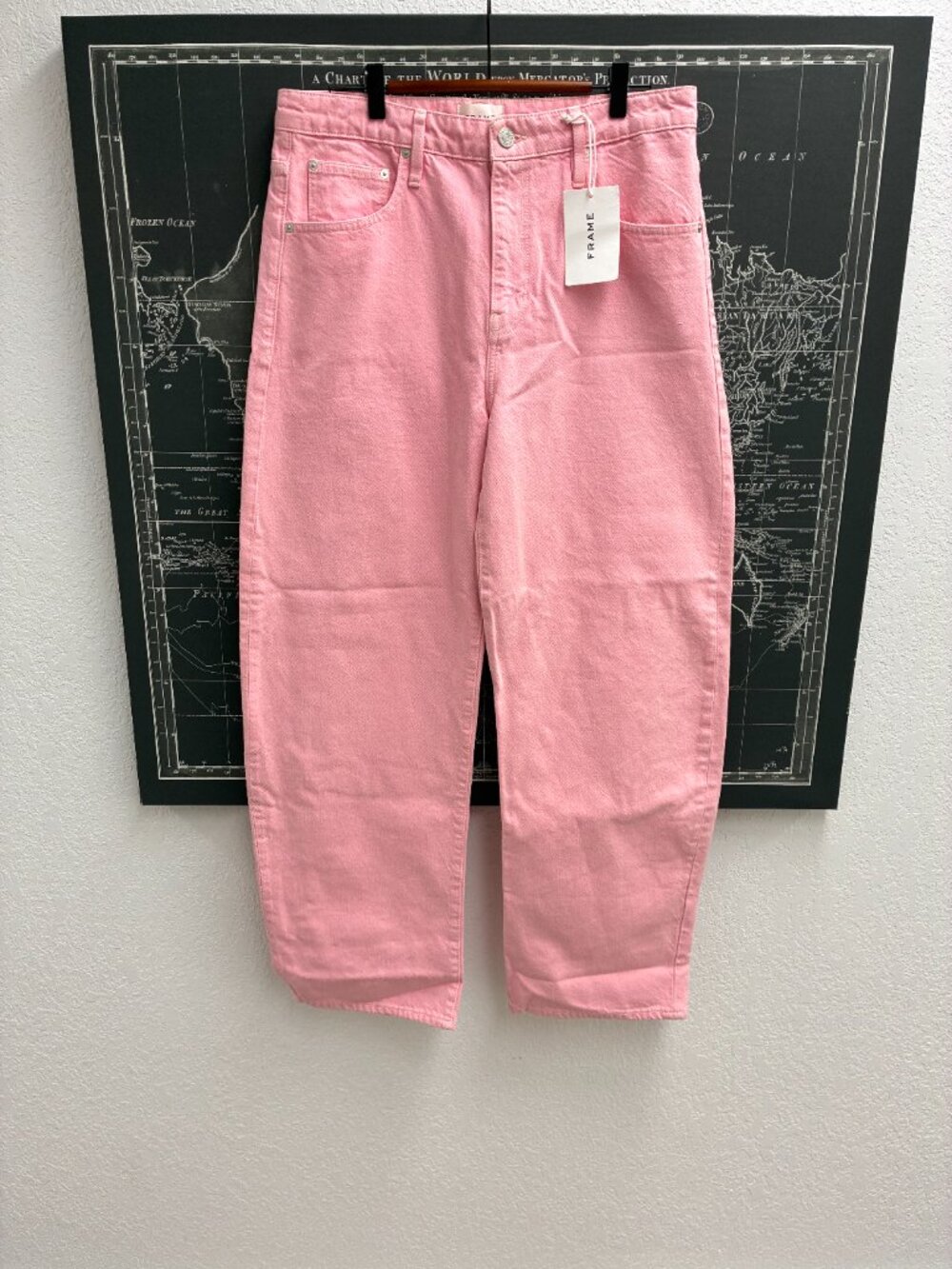 NWT Jeans Frame Le Jane Wide Leg Crop Washed Dusty Pink 29 - Picture 3 of 6